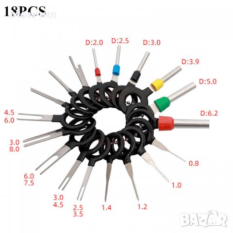 Комплект инструменти за вадене на пинове от букси (Terminal Removal Tool), снимка 9 - Други инструменти - 39272660