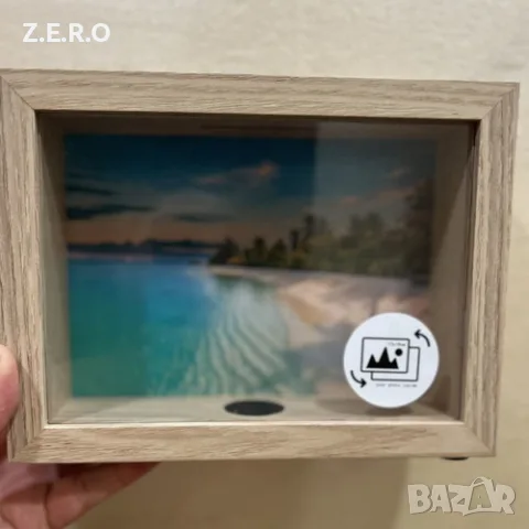 Дървена касичка с фоторамка нова, shadow box