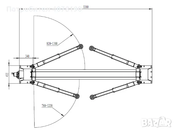 Подемник двуколонен 4t, хидравличен, с механично отключване 220V, снимка 2 - Подемници - 47759082