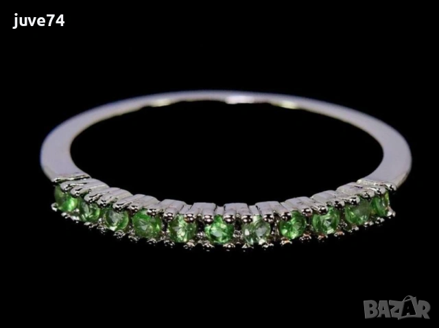 СРЕБЪРЕН ПРЪСТЕН С ЦАВОРИТ (ЗЕЛЕН ГРАНАТ)-КЕНИЯ