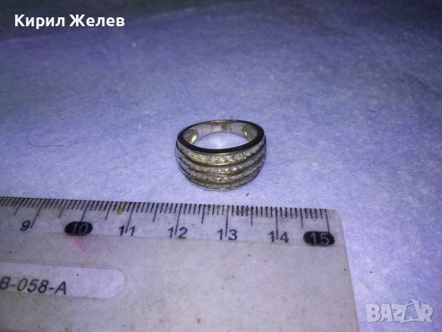 Стар СКЪПОЦЕНЕН СРЕБЪРЕН ВИНТИДЖ АРТ ПРЪСТЕН НИКЕЛИРАНО СРЕБРО 925 ПРОБА с ФАСЕТИРАНИ КРИСТАЛИ 40600, снимка 8 - Пръстени - 42599953