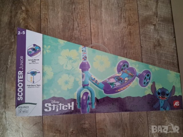 Детска тротинетка STITCH  с 3 колела/до 20кг/, снимка 5 - Детски велосипеди, триколки и коли - 51236779
