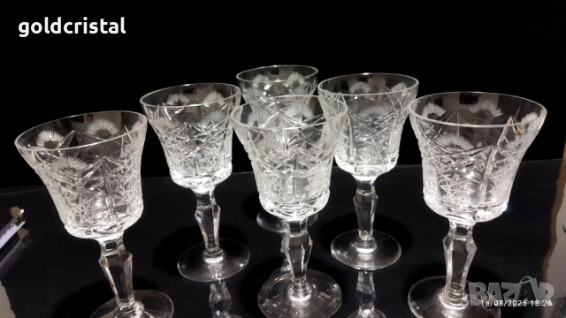 кристални чаши , снимка 2 - Антикварни и старинни предмети - 51483176