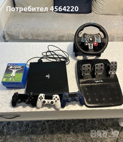 Продавам PlayStation 4 Pro 1TB + 8 игри + Logitech G29, снимка 1