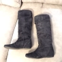 Тъмносини дамски ботуши от естествен велур, номер 39, снимка 5