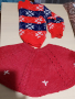 Детски комплект червен за момиче пуловер и пола 3-4 год, снимка 1 - Детски комплекти - 36496927