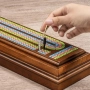 Нов Луксозен дървен сет за Cribbage с 3 писти, карти и метални пинове, снимка 7