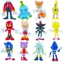 12 броя фигурки на Sonic The Hedgehog, Super Sonic Metal, Sonic Knuckles, Shadow Werehog Соник, снимка 1
