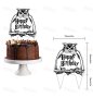 Happy Birthday Хари Потър harry potter Бухал картонен топер табела украса табела торта, снимка 1 - Други - 42639975