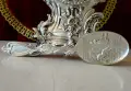 Калаена лъжица с любовна сцена,калаена сватба. , снимка 3
