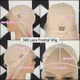 Лейс фонт права руса перука два цвята с розови краища, снимка 5