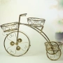 Поставка за 3 саксии - Колело, метална в златно, снимка 2