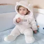 Бебешки пухкав космонавт в три размера, VINE BABY/PONY MIYA бяло със сиво мече, снимка 3