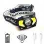 LED челник, фенер за глава, CREE LED + COB CREE LED, СЕНЗОР ЗА ДВИЖЕНИЕ, micro USB, снимка 2