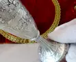 Калаена чаша на столче,ловна сцена,ангели. , снимка 4