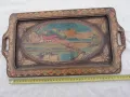  Стар дървен поднос , снимка 1