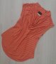 Удължена блуза с гръцко деколте в розово/оранжево райе, снимка 1 - Тениски - 29308676