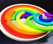 Двойна цветна дървена дъга с табла за поместване Wooden double rainbow, снимка 2