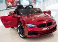 Акумулаторен КОЛА тип BMW M3  Металик боя 12V с меки гуми с Кожена седалка MP3 плейър Модел 2022 г.	, снимка 2