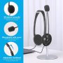 Нови USB слушалки с микрофон за офис, работа, бизнес с шумопотискане, снимка 2