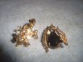 ДВЕ ФИГУРАЛНИ ПОЗЛАТЕНИ АРТ БРОШКИ с БЛЕСТЯЩИ ФАСЕТ - КРИСТАЛИ 29050, снимка 8