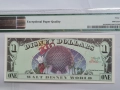 SCARCE. USA.BLOCK A-A ONE DISNEY DOLLAR 2000 год. PMG 66, снимка 2
