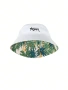 Двулицева bucket шапка Rizum – тропически десен и бяла, снимка 1