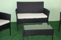 Градински Мебели От Ратан - 4 Части Черно/Кафяво, снимка 4