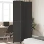vidaXL Разделител за стая, 3 панела, черен, дърво пауловния масив, снимка 2