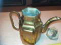 ретро чаиник-масивен мед/месинг-внос франция 1702211810, снимка 2