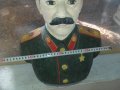 Голям гипсов бюст на Сталин рисуван с маслени бои, снимка 7