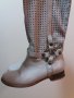 -20% ЛЕТНИ светлосиви ботуши с лазерна перфорация от ЕСТЕСТВЕНА КОЖА  - 36 номер, снимка 2