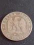 Стара монета 5 сантима 1855г. Франция Наполеон трети 30244, снимка 1