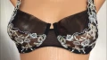 75 D / Д Malizia by La Perla Луксозен Сутиен Малиция от Ла Перла Прозрачен Цветя Бродерия Син Черен, снимка 3