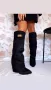 Ботуши на платформа - черен велур, снимка 2