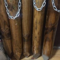 Дървени колци за ограда с метални синджири, снимка 4 - Огради и мрежи - 37411866