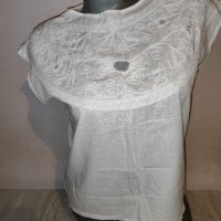 Бяла блуза 100 % памук р-р S, снимка 2 - Корсети, бюстиета, топове - 42798720