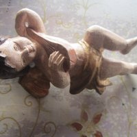 Уникална позлатена дървена кукла ангел ангелче 19 век, снимка 7 - Колекции - 31782119