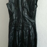 Черна кожена рокля/сукман, снимка 4 - Рокли - 30223694