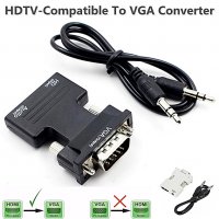 Hdmi адаптер мама към VGA татко + аудио конвертор, който поддържа 1080P сигнал, снимка 1 - Кабели и адаптери - 39919972