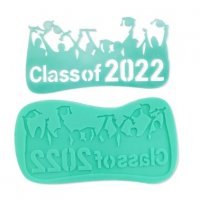 Class of 2022 Бал завършване плитък силиконов молд форма фондан, снимка 1 - Форми - 37181331