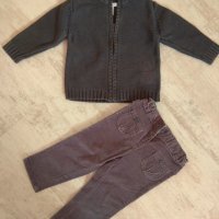 Детски пуловер, карирана рокля, жилетка и джинси за 1г., снимка 5 - Комплекти за бебе - 30459310