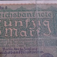 Колекционерска банкнота 50 райх марки 1919година - 14581, снимка 3 - Нумизматика и бонистика - 29079387