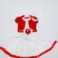Детска рокля в червено и бяло 7,8г, снимка 1 - Детски рокли и поли - 37048589