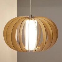 Лампа висяща с дървен сенник клен 50 см EGLO Stellato внос от Германия, снимка 2 - Лампи за таван - 32014012