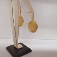 Златни обеци с монети Ататюрк, чеерек , снимка 3 - Обеци - 37105139