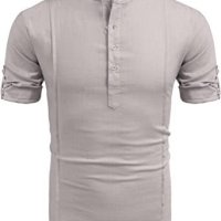 Мъжка ежедневна риза с къс ръкав в стил Henley, 5цвята - 023 - 023, снимка 10 - Ризи - 39222692