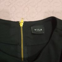 Черна рокля VILA № М- Л с дантелен бордюр, снимка 7 - Рокли - 37768031