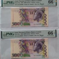 PMG 66 - 2 банкноти с поредни номера Сао Томе и Принсипи - 5000 добрас 1996 г., снимка 10 - Нумизматика и бонистика - 42865981