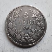 2 лв 1894г сребро, снимка 1 - Нумизматика и бонистика - 33878774